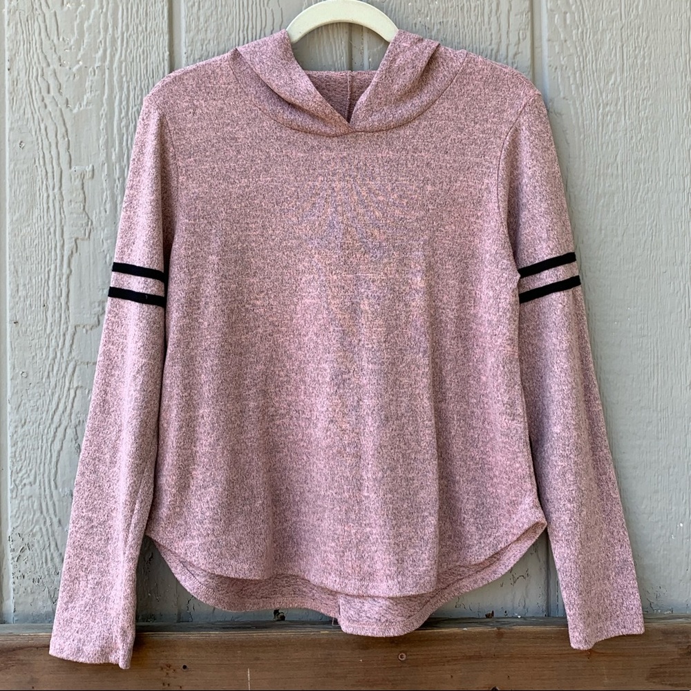 Jersey style long sleeve lightweight hoodie top